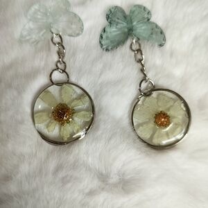 Handcrafted Floral Keychain with Butterfly Accent